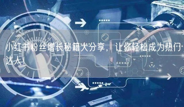 小红书粉丝增长秘籍大分享，让你轻松成为热门达人！