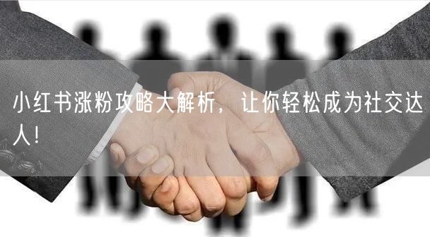 小红书涨粉攻略大解析，让你轻松成为社交达人！