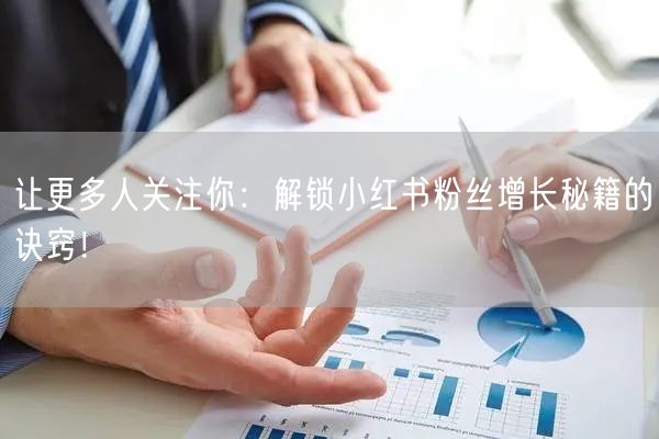 让更多人关注你：解锁小红书粉丝增长秘籍的诀窍！
