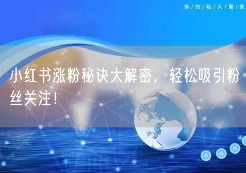 小红书涨粉秘诀大解密，轻松吸引粉丝关注！